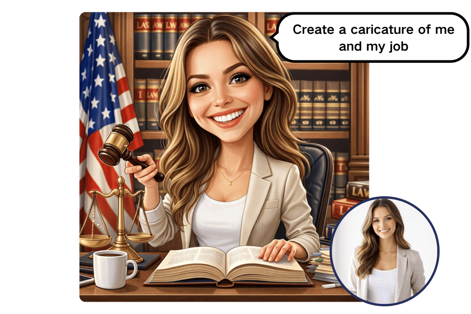 Create a Caricature of Me and My Job Based on Everything You Know About Me