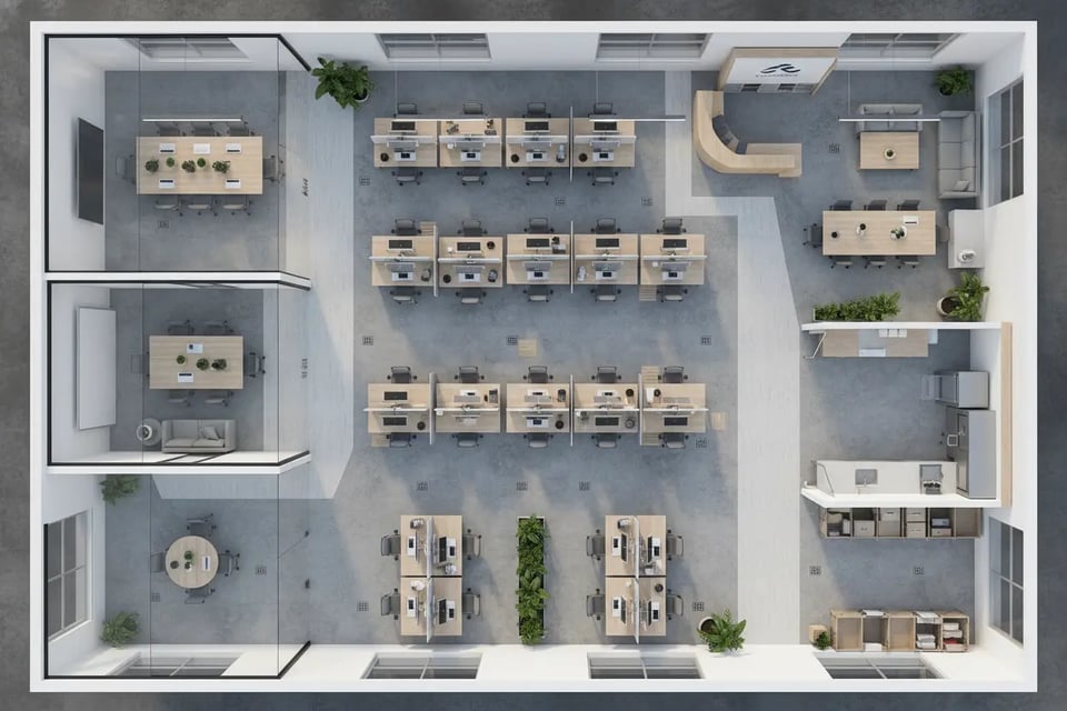 Small Office Layout Floor Plan with Meeting Rooms
