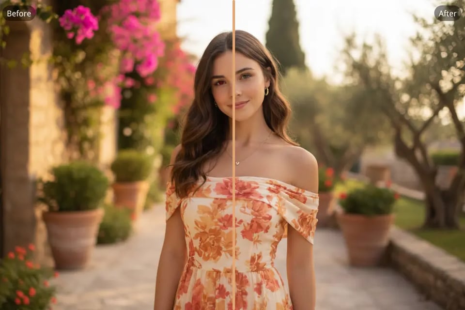 Refine Portraits by Fixing Red Eyes Naturally