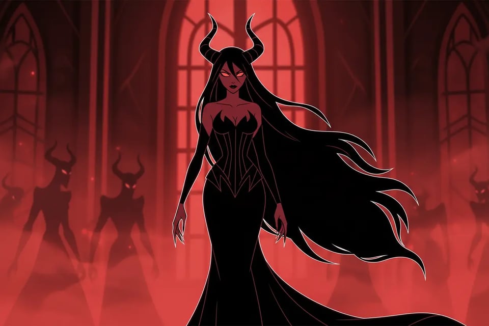 Refined Gothic Demon Lady Hazbin Hotel OC