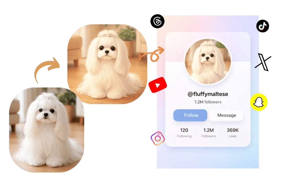 High-Resolution Pet Cartoon Images for Social and Print