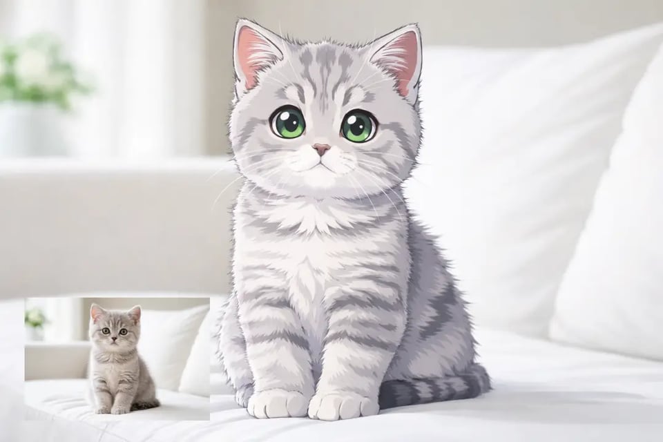 Anime-Style Pet Portrait from Photo