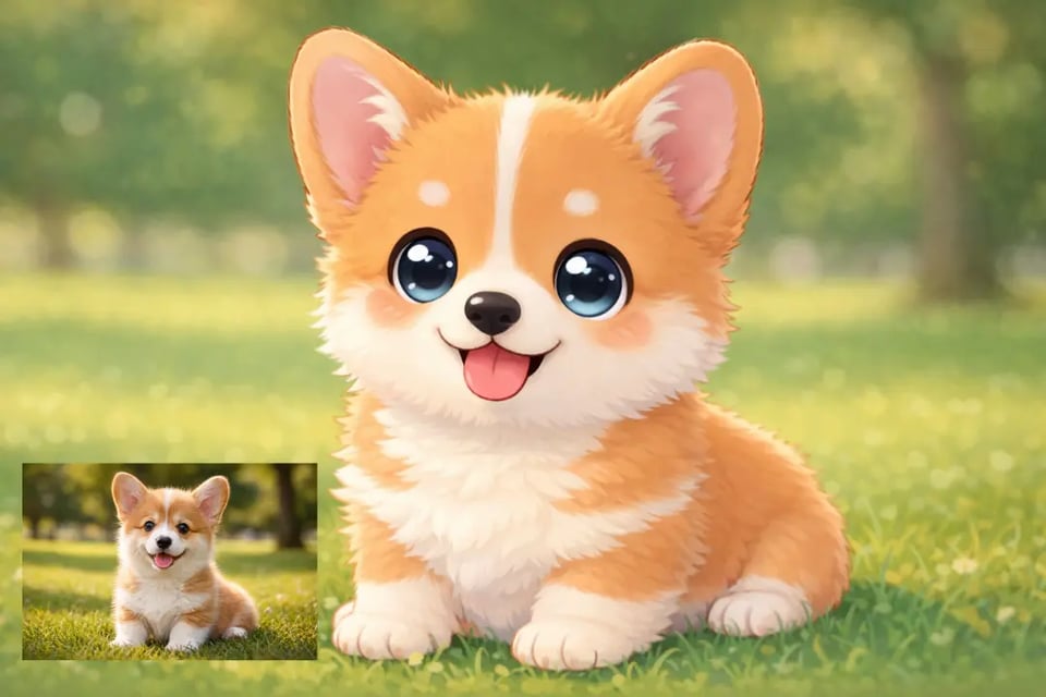 Cute Chibi Pet Cartoon for Social Media