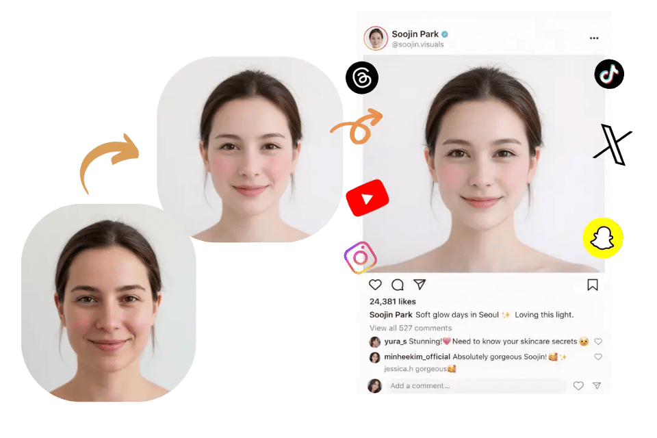 Social-Ready Korean Style Portrait Output with Balanced Lighting