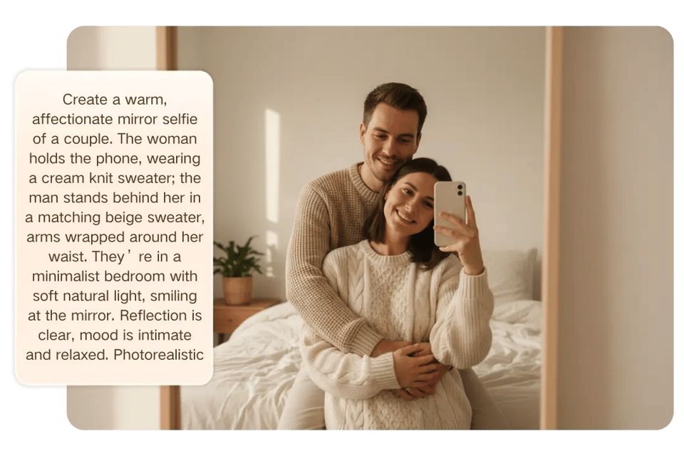 Realistic AI Mirror Selfie with Accurate Reflection and Natural Phone Placement