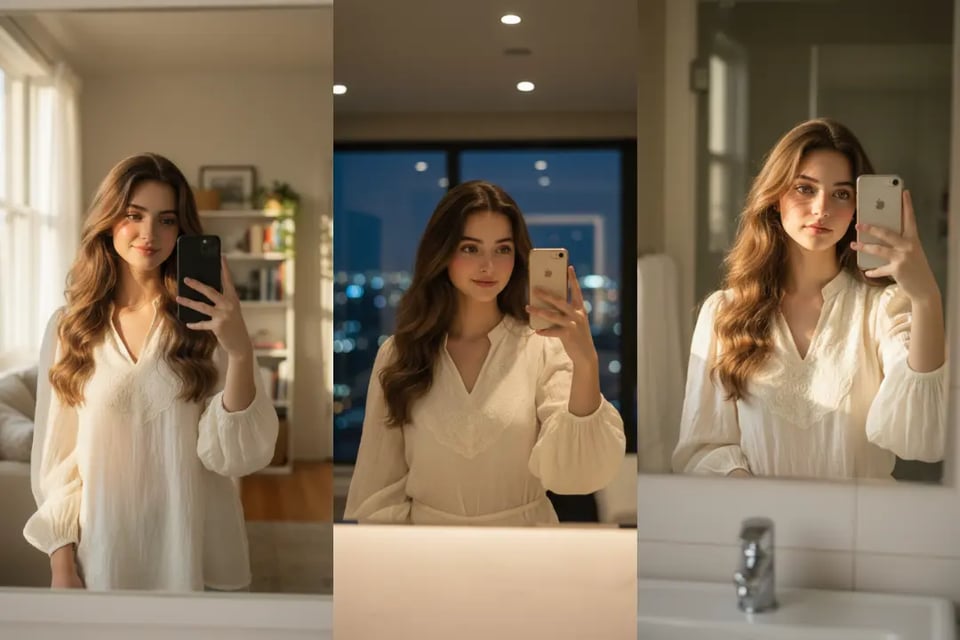 Multi-Scene AI Fake Mirror Selfie Generator with Identity Preservation