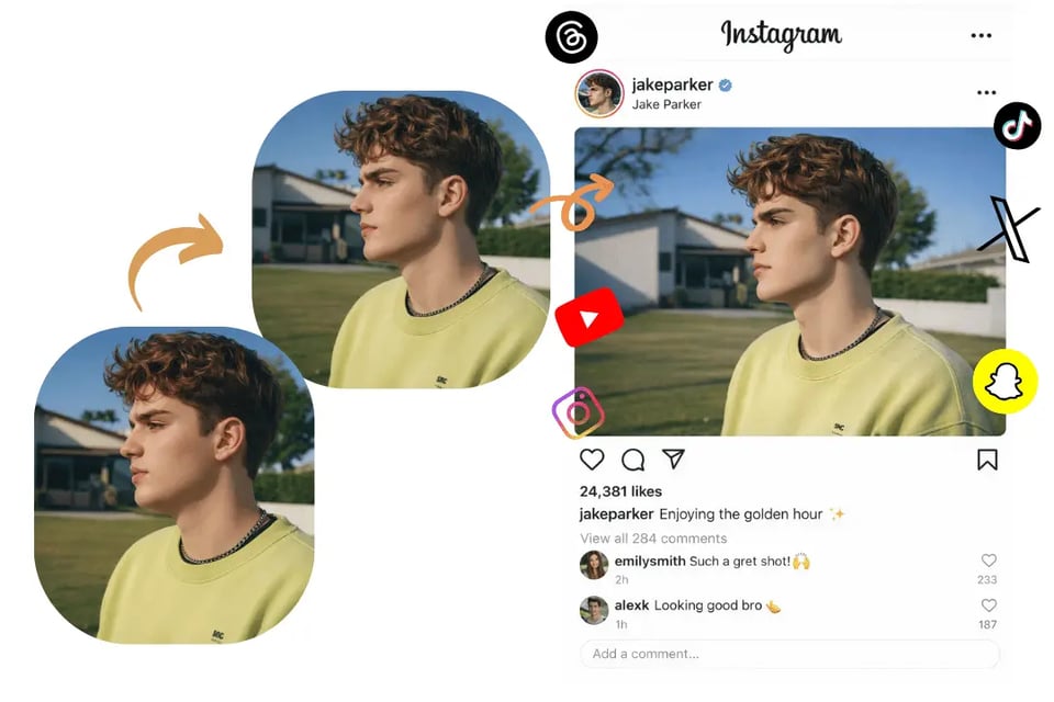 High-Resolution Jawline Editor for Profile Pictures and Professional Headshots