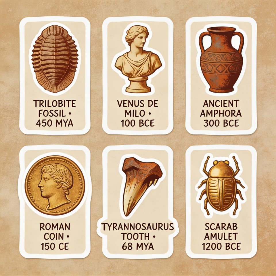 Vintage Museum Artifact Sticker Pack