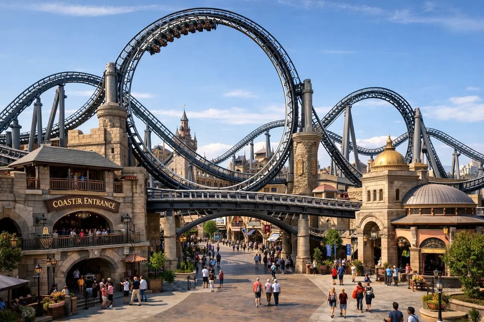 Custom Amusement Park Roller Coaster and Signature Attraction Creation