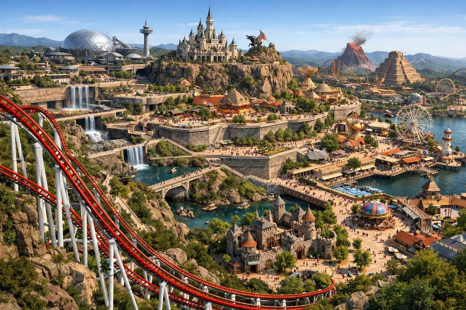 High-Resolution Amusement Park Concept Output for Professional Projects