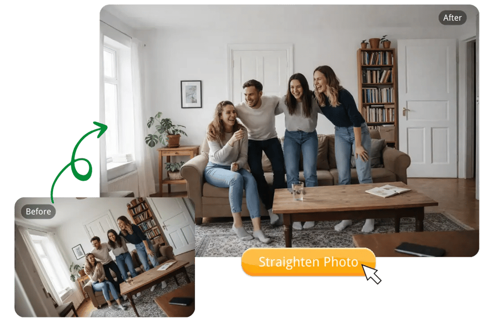 One-Click AI Photo Straightener to Fix Tilted Images Online Instantly