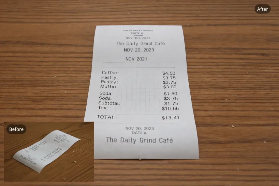 Document and Receipt Re-Capture with Straighten Image Online