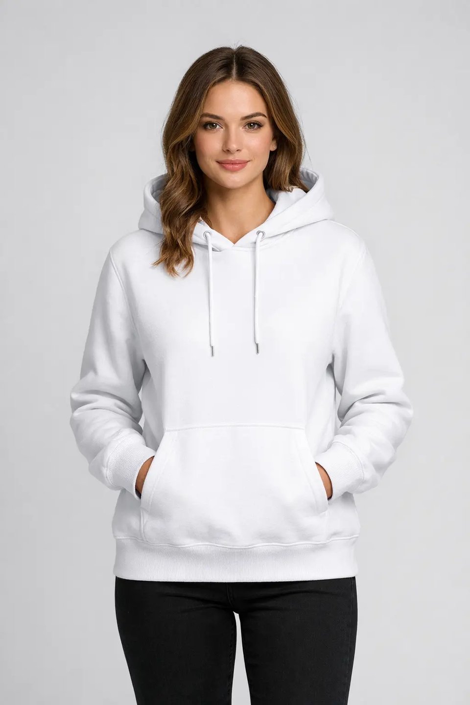 White Minimalist Hoodie Mockup