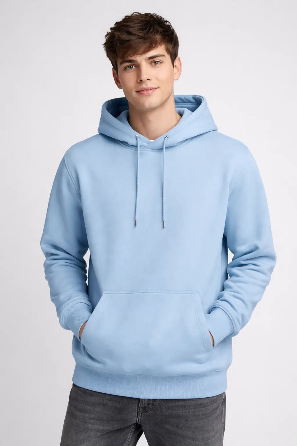 Sky Blue Soft Hoodie Mockup