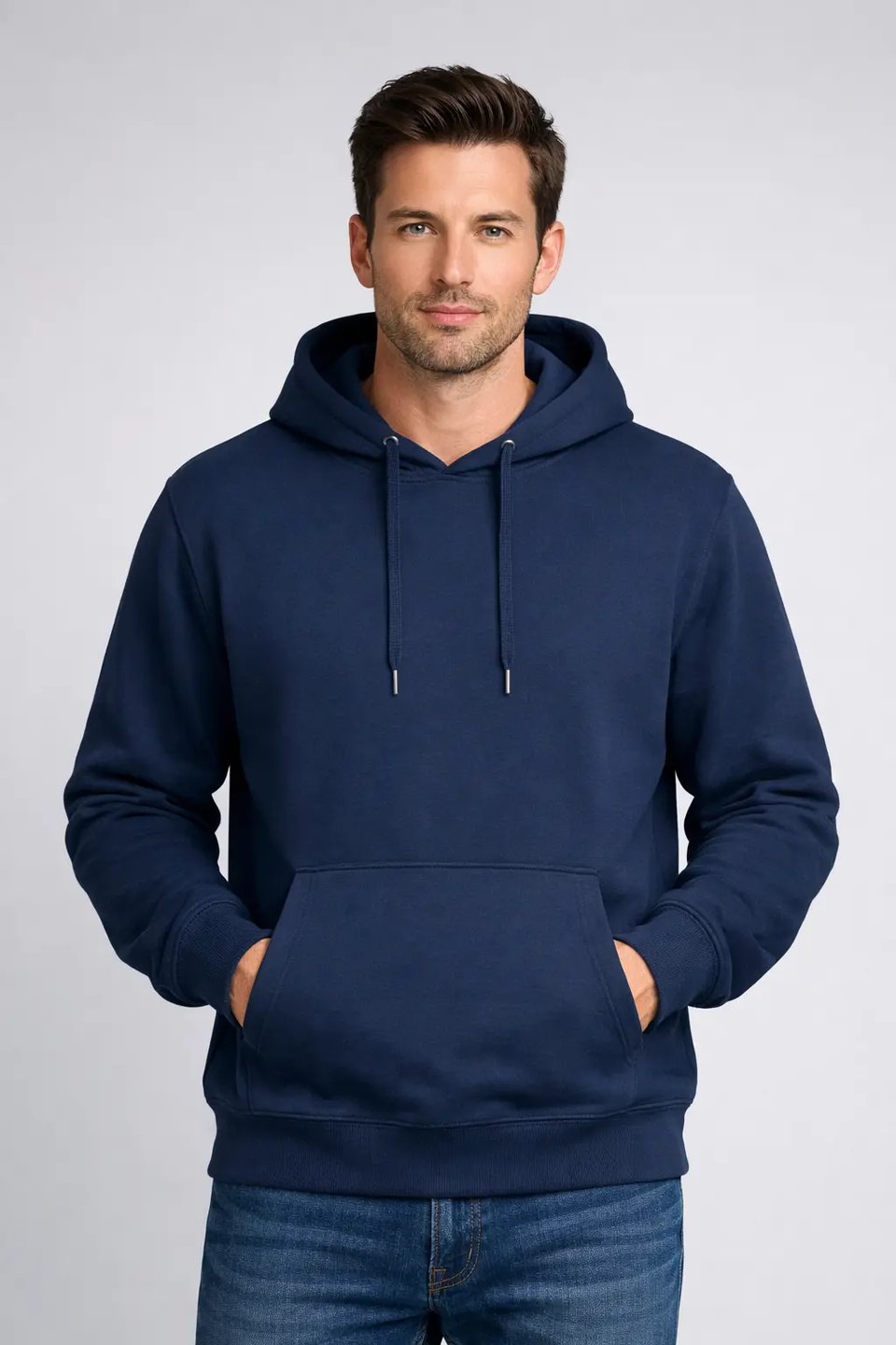 Navy Blue Sport Hoodie Mockup