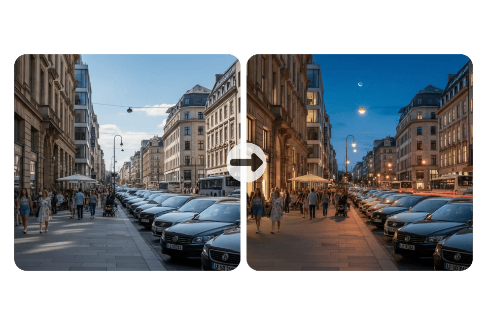Realistic Lighting Engine to Transform a Day Photo Into a Night Photo