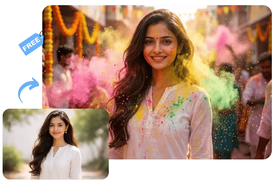 AI Holi Photo Editor Online Free with a Simple One-Click Workflow