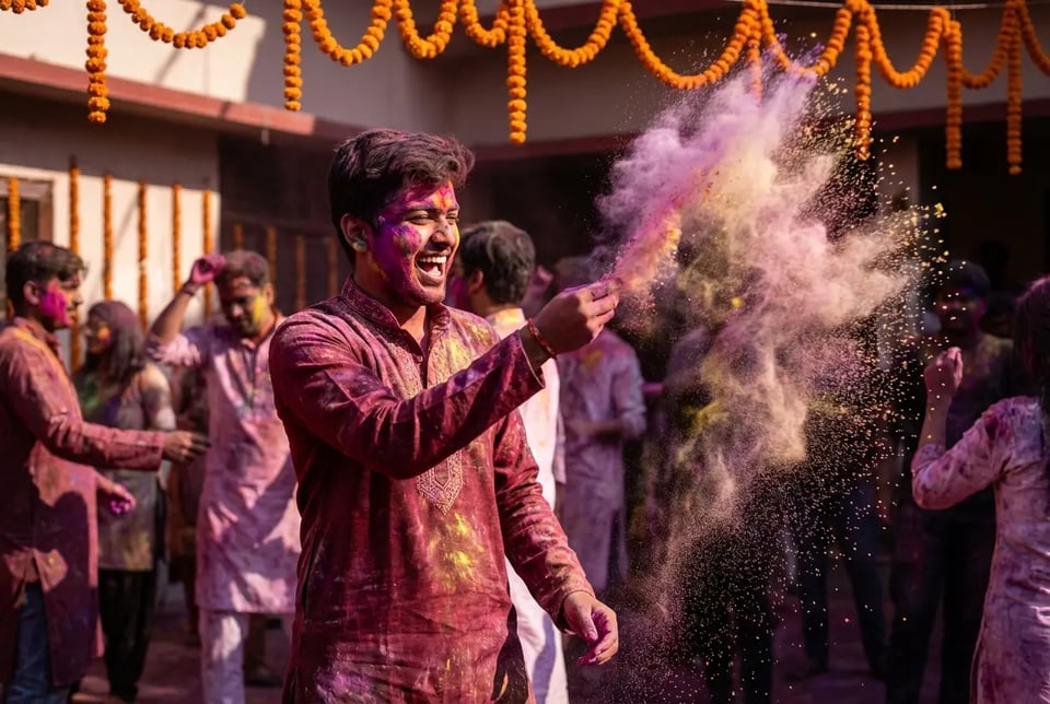 Holi AI Photo Editing Prompt Man