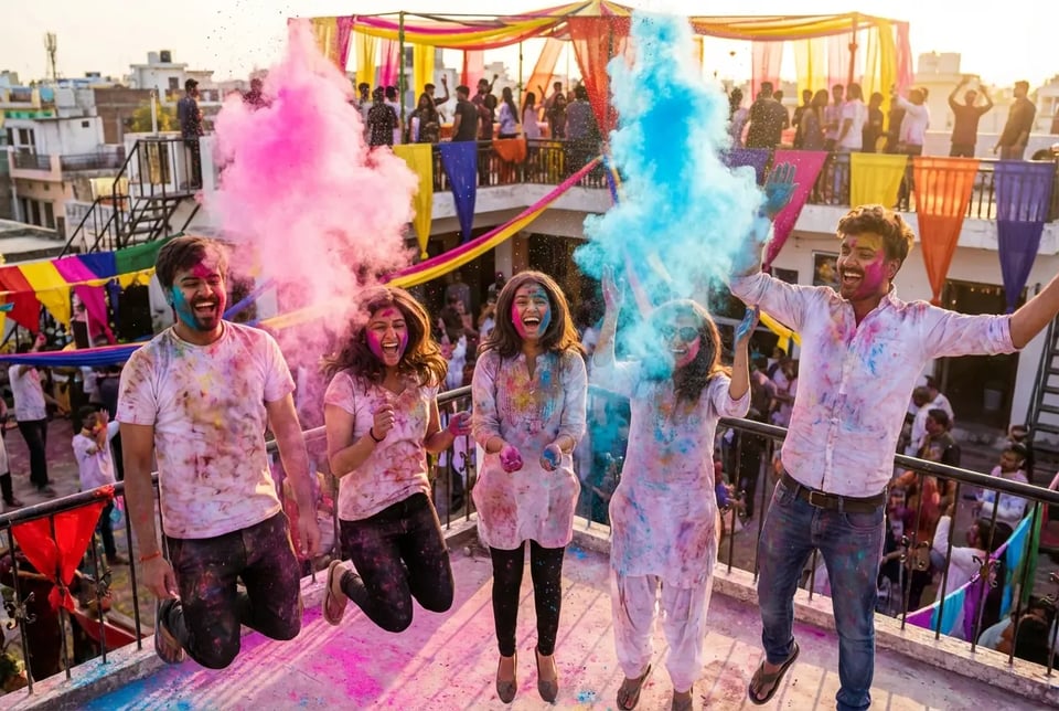 Holi AI Photo Editing Prompt Friends