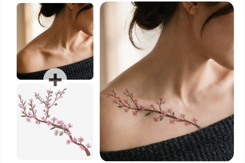 Tattoo Simulator on Body with Natural AI Skin Blending