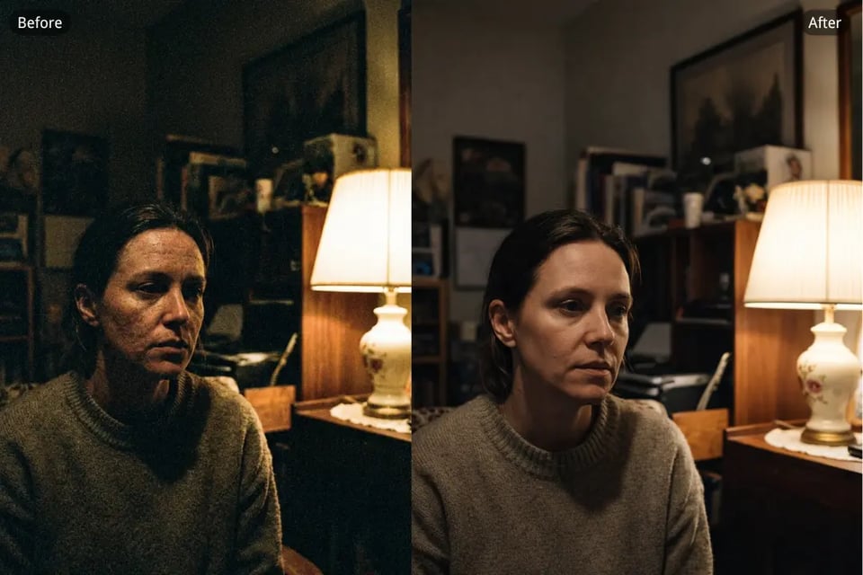 Remove Noise from Low-Light Portrait Photos