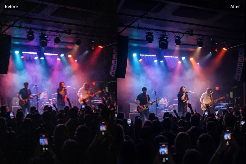 Remove Grain from Indoor Event Photos