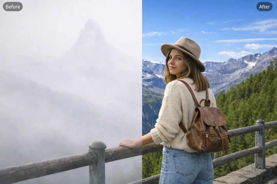 Dehaze Travel Photo Taken in Foggy or Cloudy Weather