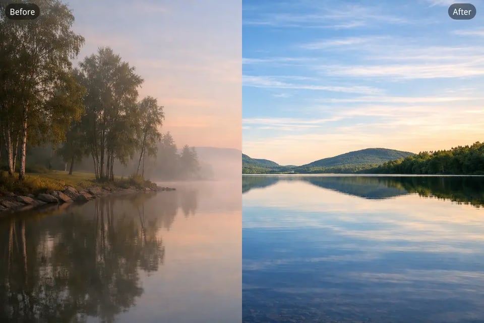 Dehaze Photo of Lakes, Rivers, and Waterfront Views