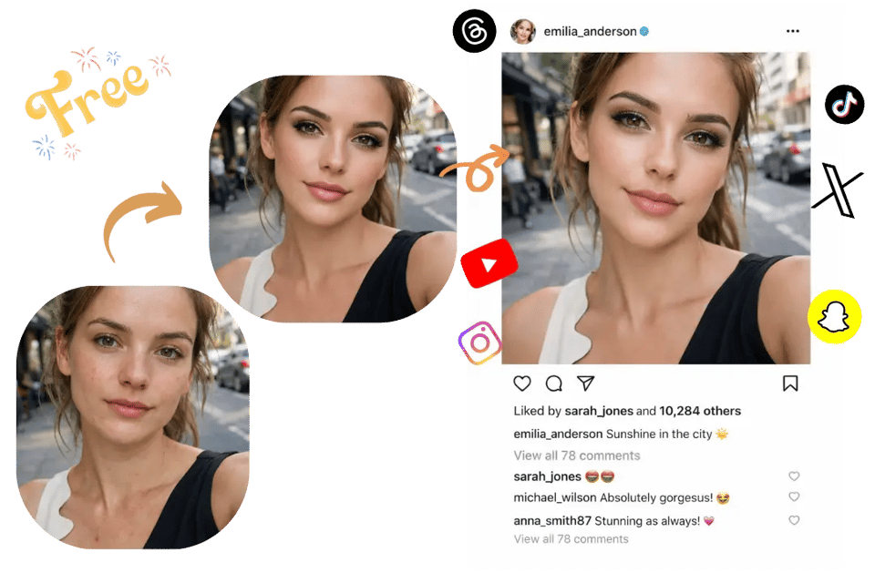 Free Bold Glamour Filter Online for Selfies and Profile Images