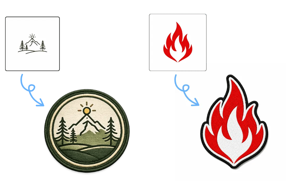 AI Logo Patch Generator from Brand Marks, Icons, and Reference Images