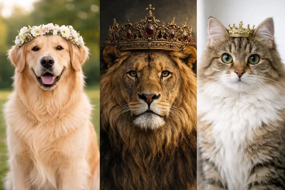AI Crown Photo Generator for Pets, Wildlife, and Creative Portraits