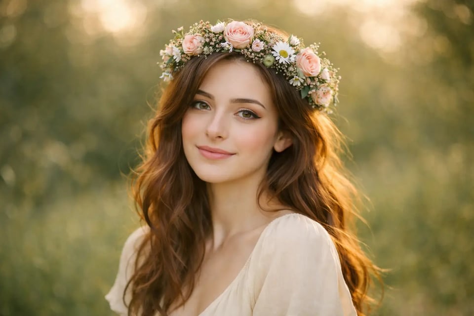 Add a Flower Crown to Photo for Soft Romantic Looks