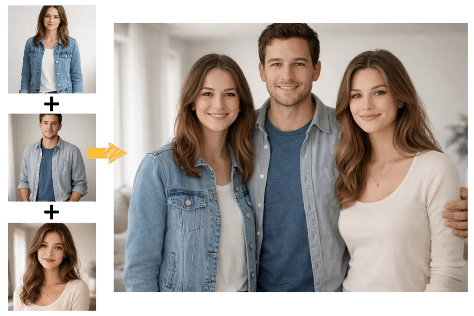 Combine Separate Photos into One AI Group Photo