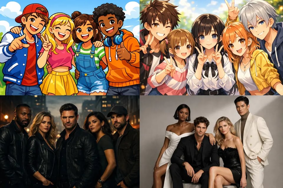 Create AI Group Photos in Different Styles