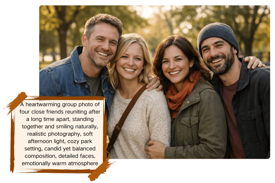 Turn Group Photo Ideas into AI-Generated Group Pictures