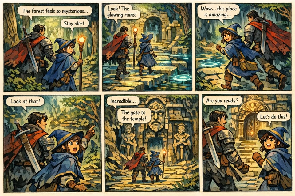 Fantasy Adventure Comic Stripe