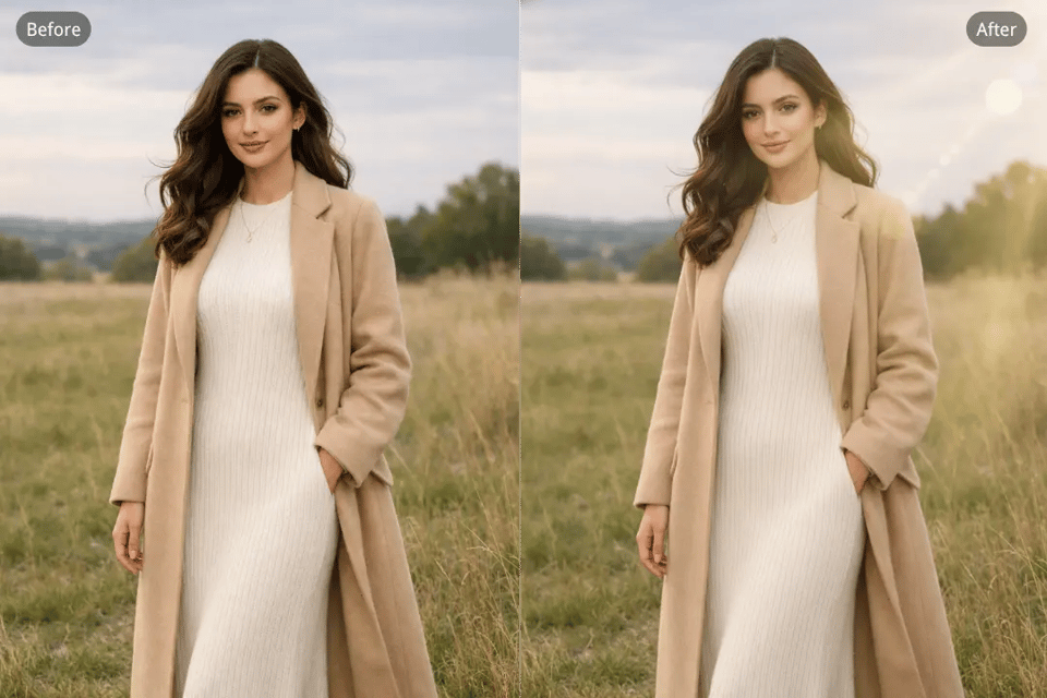 AI Lens Flare Effect Generator for Realistic Sunlight Enhancement