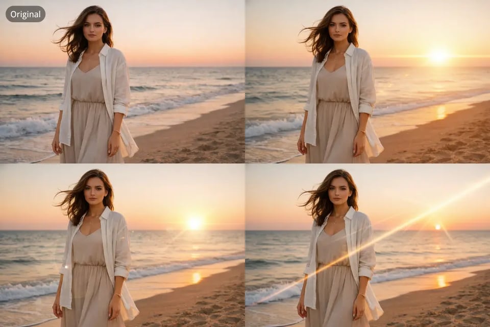 Sunlight Effect Photo Editor with Soft Glow, Halo, and Flare Styles