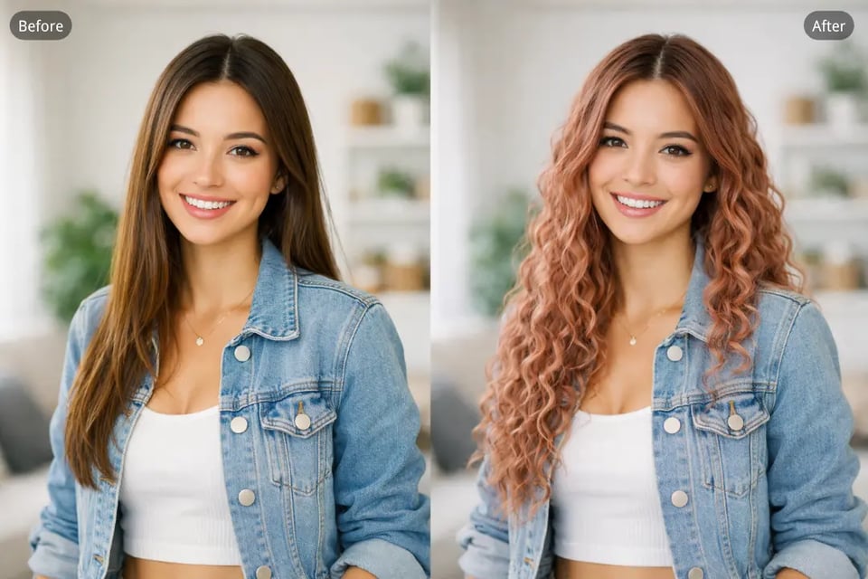 Obtén una vista previa rápida de tu peinado con filtro AI Perm en un solo clic
