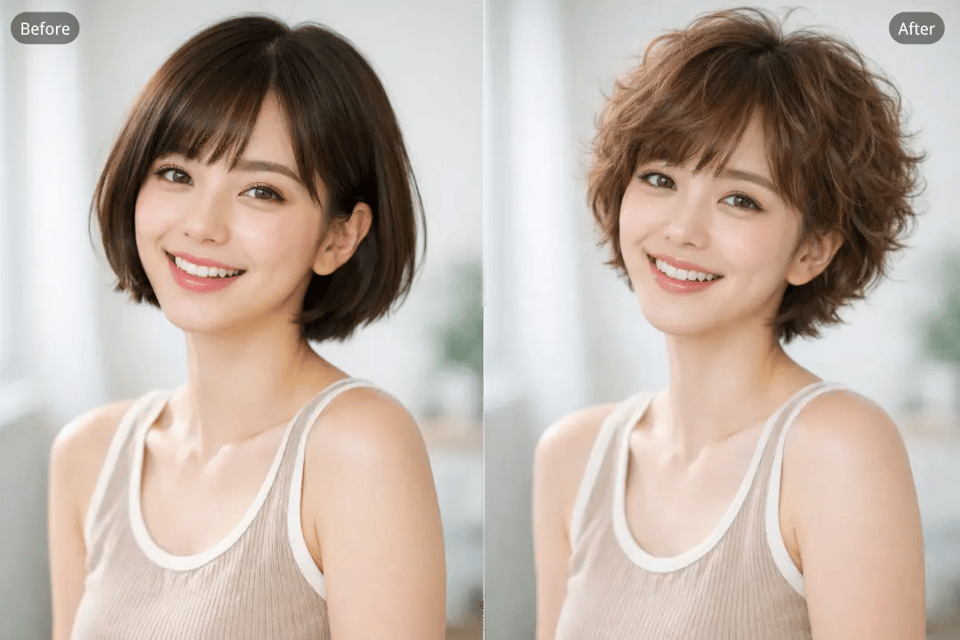 Perm corto y voluminoso