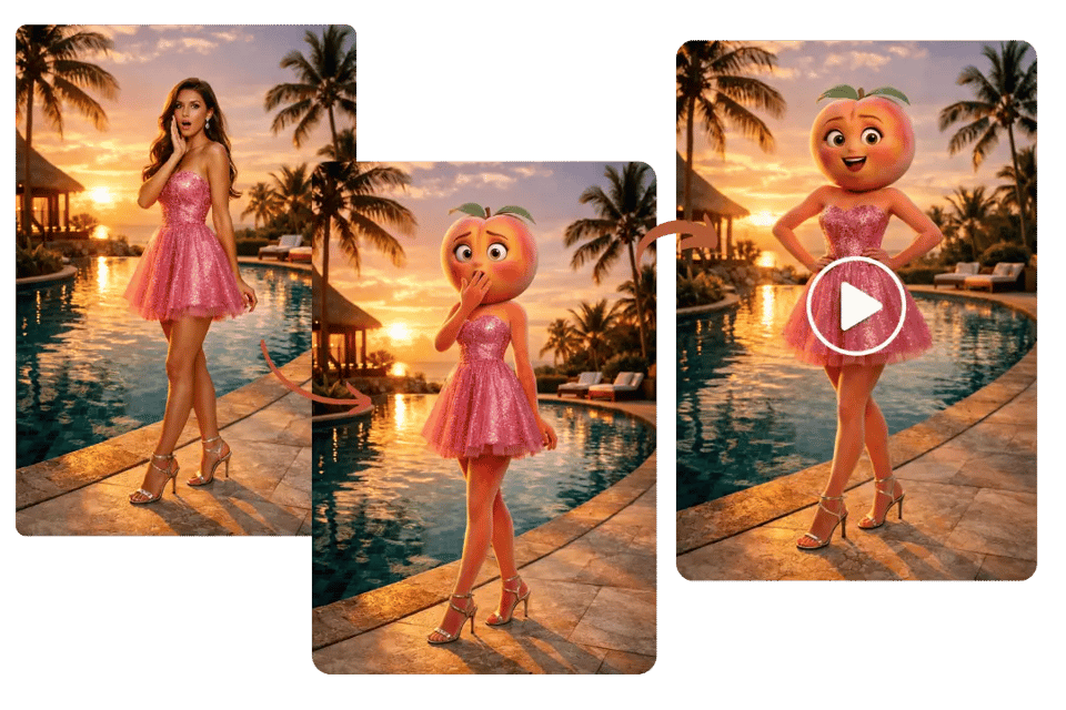 Crea imágenes con efecto estilo TikTok de la Isla de Frutas con Amor