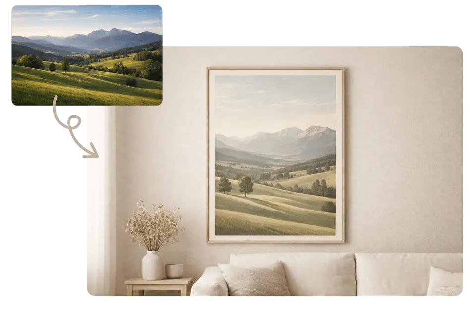 Transforma imágenes de referencia en nuevos estilos con el generador de arte de pared