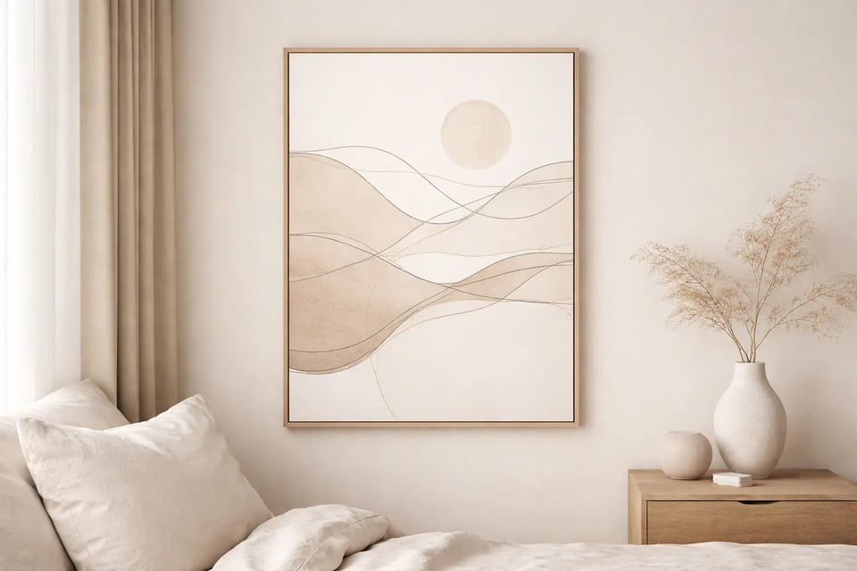 Arte de Pared Minimalista para Esquinas Tranquilas del Dormitorio