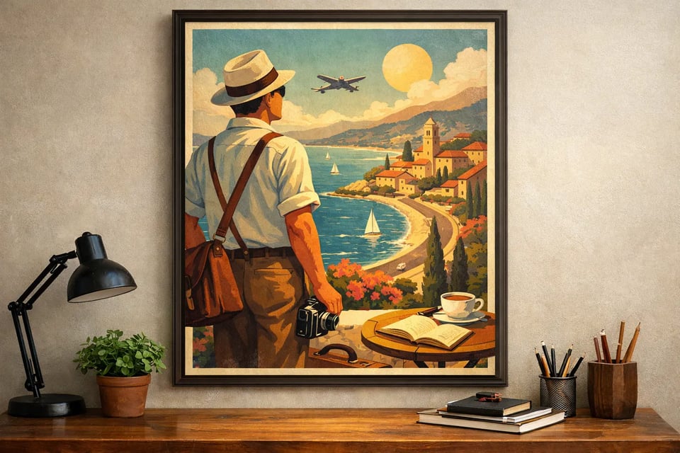 Arte de Pared de Viaje Vintage para Espacios con Carácter