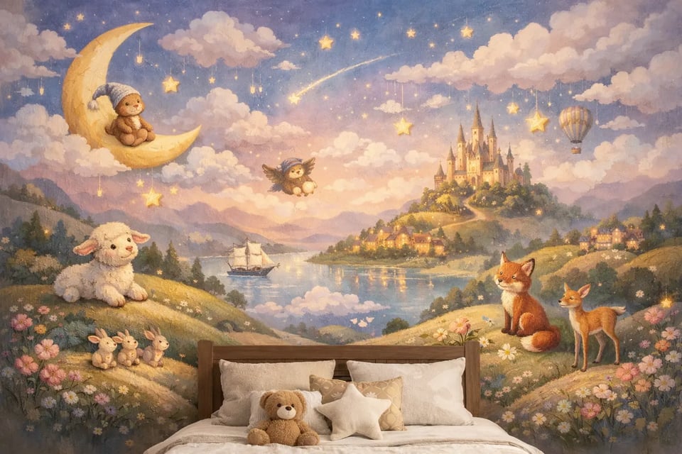Conceptos de murales fantásticos para habitaciones infantiles y espacios inmersivos