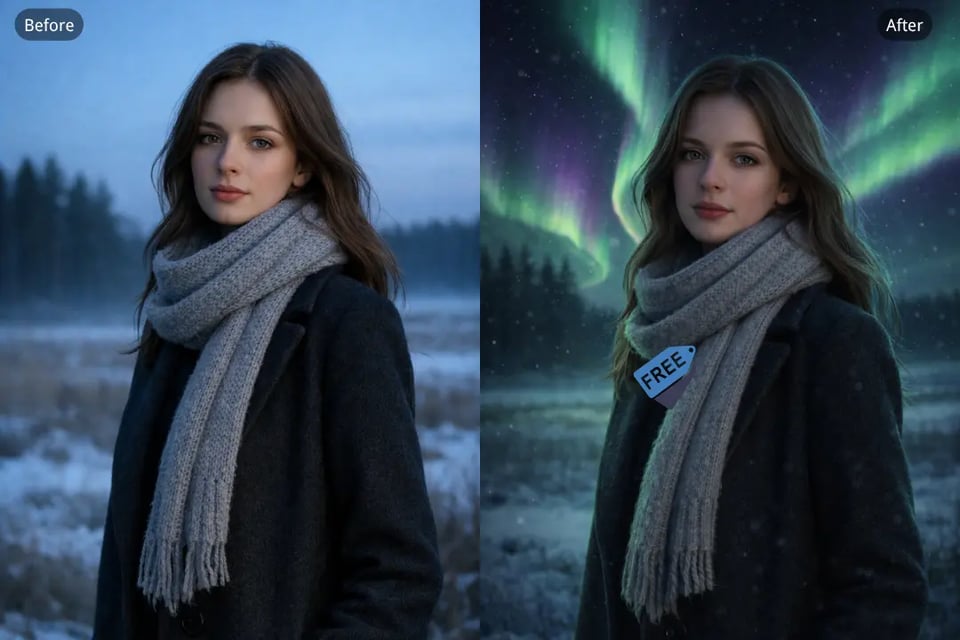 Free AI Aurora Filter Delivers More Realistic Northern Lights Portraits