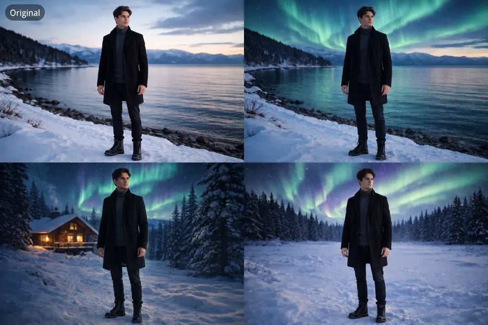 Natural Sky Blending When You Add Aurora Borealis to Photo