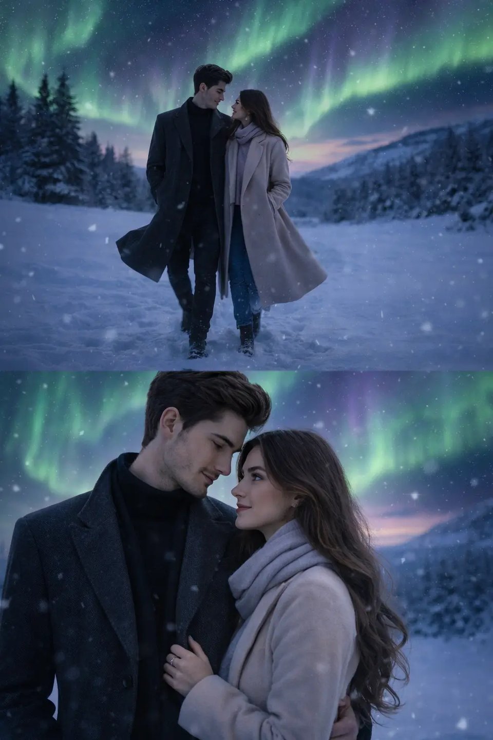 2-Frame Couple Aurora Story Layout