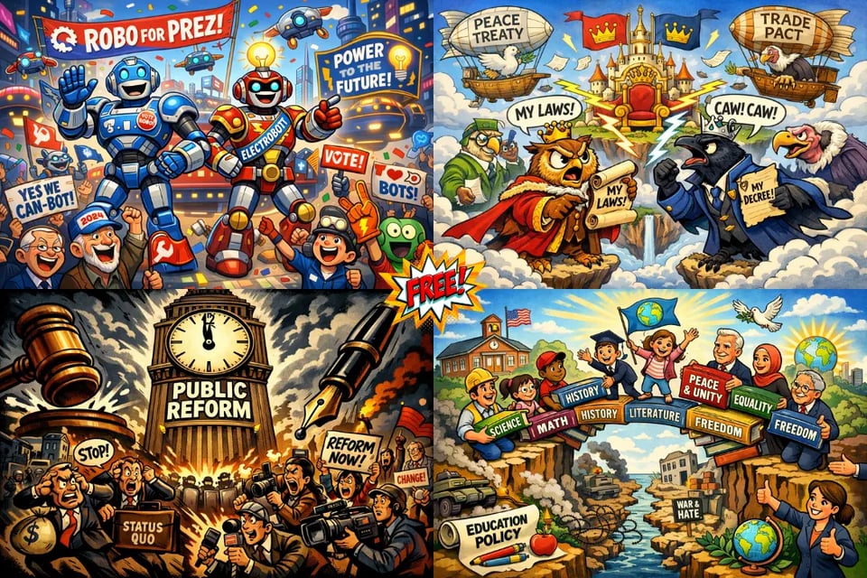 Create Free Stylized Political Cartoon Art with More Creative Flexibility