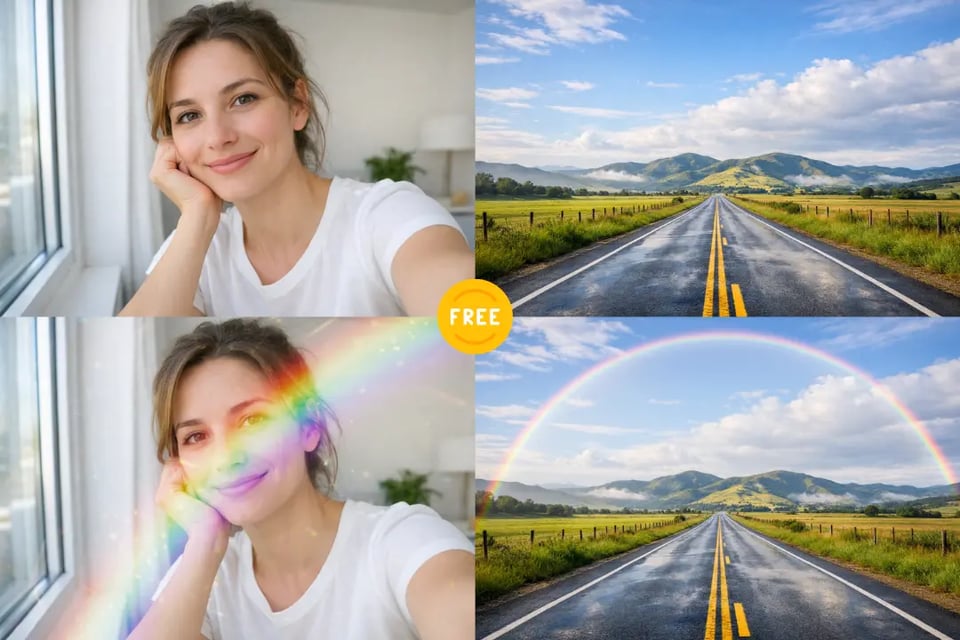 免费在线彩虹滤镜，快速创建多彩照片，无需复杂编辑